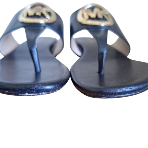 Michael Kors Black Leather Logo Sandals Size 6.5M - Picture 7 of 9